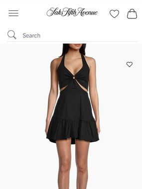 Ariel Cotton Blend O-Ring Minidress nwt saks fifth ave